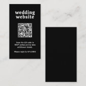 Retro Font Zwart QR Code Modern Wedding Informatiekaartje (Voorkant / Achterkant)