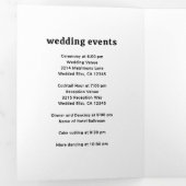 Retro Font Zwart-wit QR Code Foto Huwelijk Drieluik Uitnodiging (Binnenzijde eerst)