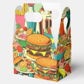 Retro Food Comic Illustratie Bedankdoosjes (Geopend)