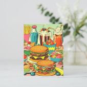 Retro Food Comic Illustratie Briefkaart (Staand voorkant)