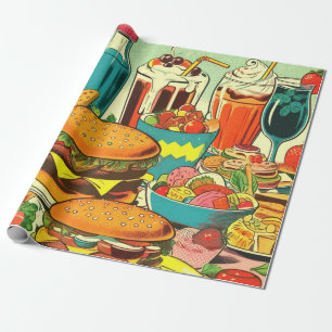 Retro Food Comic Illustratie Cadeaupapier