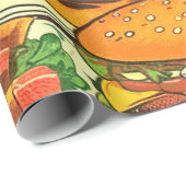 Retro Food Comic Illustratie Cadeaupapier (Rol Hoek)