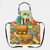 Retro Food Comic Illustratie Schort (Voorkant)
