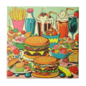 Retro Food Comic Illustratie Tegeltje (Voorkant)