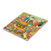 Retro Food Comic Illustratie Tegeltje (Zijkant)