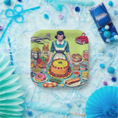 Retro Food Comics Papieren Bordje (Feest)