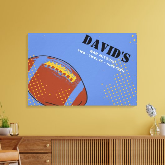 RETRO FOOTBALL Bar Bat Mitzvah Inloggen Board Canvas Afdruk (Insitu (Woonkamer))