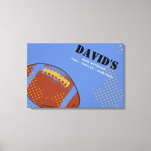 RETRO FOOTBALL Bar Bat Mitzvah Inloggen Board Canvas Afdruk (Voorkant)