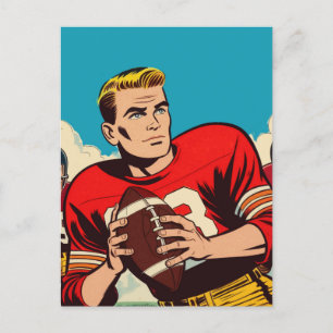 Retro Football Comics Briefkaart