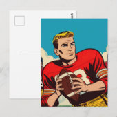 Retro Football Comics Briefkaart (Voorkant / Achterkant)