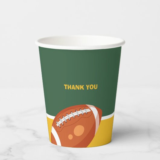 Retro Football eerste jaar down dank u Papieren Bekers (Achterkant)