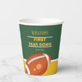 Retro Football eerste jaar down dank u Papieren Bekers (Voorkant)