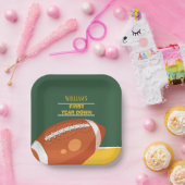 Retro Football Eerste Jaar Down Verjaardag Papieren Bordje (Feest)