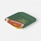 Retro Football Eerste Jaar Down Verjaardag Papieren Bordje (Gebogen)