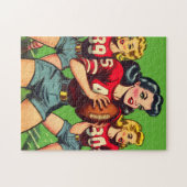 Retro Football Girls Comics Legpuzzel (Horizontaal)