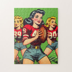 Retro Football Girls Comics Legpuzzel