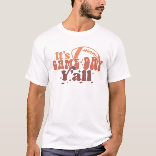 Retro Football Het is Speldag Y'all Women Game Day T-shirt (Voorkant)
