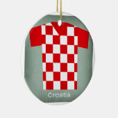 Retro Football Jersey Kroatië Keramisch Ornament (Rechts)