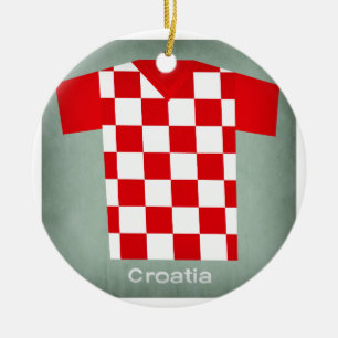 Retro Football Jersey Kroatië Keramisch Ornament