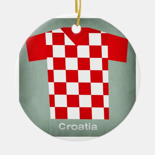 Retro Football Jersey Kroatië Keramisch Ornament (Voorkant)