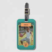 Retro Football Kaart geïnspireerd Bagagelabel (Voorkant (verticaal))