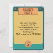 Retro Football Kaart geïnspireerd Boy Party Invita (Achterkant)