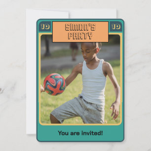 Retro Football Kaart geïnspireerd Boy Party Invita