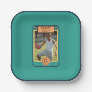 Retro Football Kaart geïnspireerd Boy Party Papieren Bordje