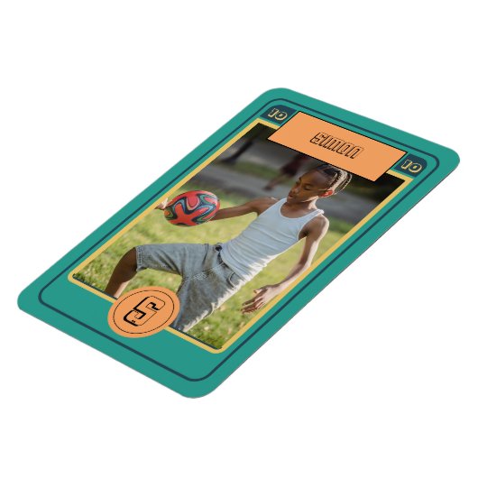 Retro Football Kaart geïnspireerd Gepersonaliseerd Magneet (Linkerzijde)