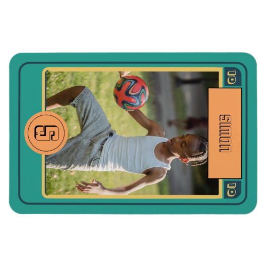 Retro Football Kaart geïnspireerd Gepersonaliseerd Magneet (Horizontaal)