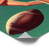 Retro Football Meisje Poster (Hoek)