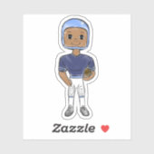  retro football player blue navy simpel sticker (Vel)
