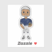 retro football player blue Silver simpel Sticker (Vel)