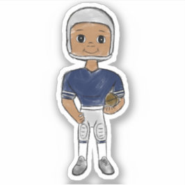  retro football player blue Silver simpel Sticker