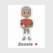 retro football player Silver Red simpel Sticker (Vel)