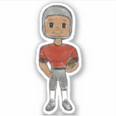 retro football player Silver Red simpel Sticker (Voorkant)