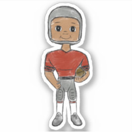  retro football player Silver Red simpel Sticker
