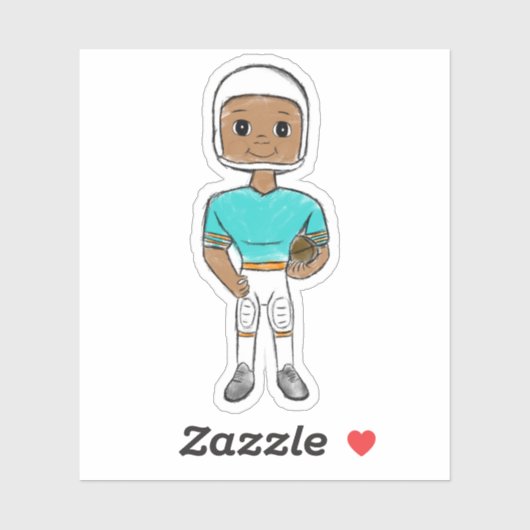  retro football player turquoise sinaasappel sticker (Vel)