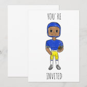  retro football speler blauw geel eenvoudig kaart (Voorkant / Achterkant)