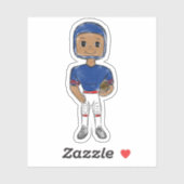 retro football speler blauw rood, simpel sticker (Vel)