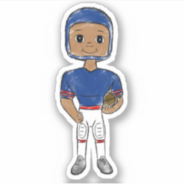  retro football speler blauw rood, simpel sticker