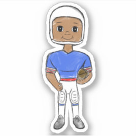  retro football speler blauw wit simpel sticker