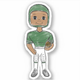  retro football speler groen wit simpel sticker