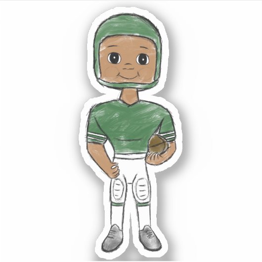  retro football speler groen wit simpel sticker (Voorkant)