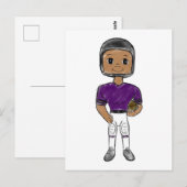  retro football speler paars zwart simpel briefkaart (Voorkant / Achterkant)