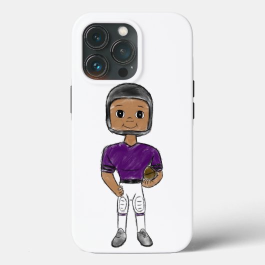  retro football speler paars zwart simpel Case-Mate iPhone case (Achterkant)