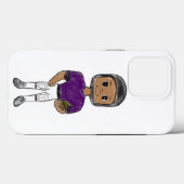  retro football speler paars zwart simpel Case-Mate iPhone case (Achterkant (horizontaal))