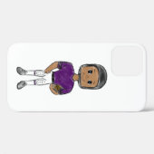  retro football speler paars zwart simpel Case-Mate iPhone case (Achterkant (horizontaal))
