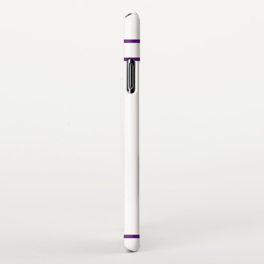  retro football speler paars zwart simpel iPhone hoesje (Rechterkant)