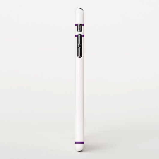  retro football speler paars zwart simpel iPhone hoesje (Linkerkant)